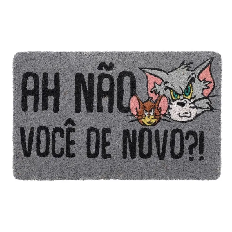 CAPACHO FIBRA DE COCO WB HB ANGRY TOM AND JERRY CINZA
