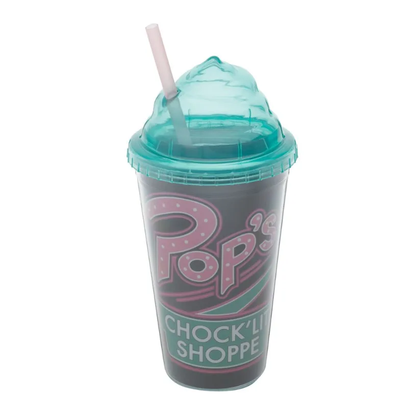 Copo Plástico Canudo Milk Shake Riverdale Pops Preto e Verde 500ml Copo Plastico Canudo Milk Shake Riverdale Pops Preto e Verde 500ml