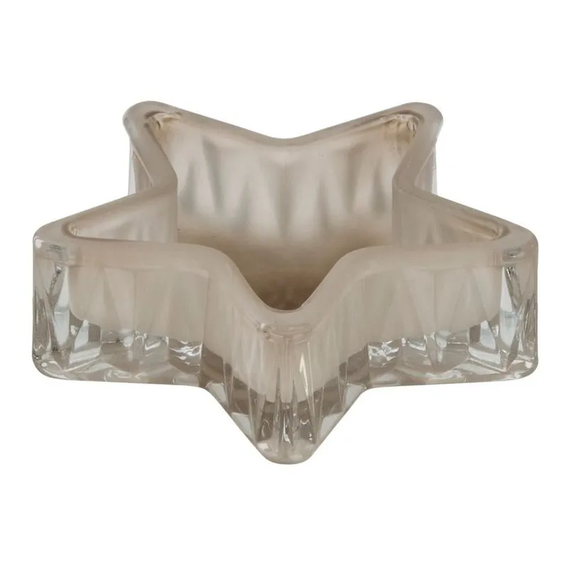 Castiçal de Vidro 9cm Cinza Star