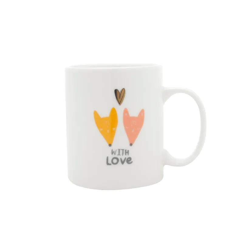 Caneca Porcelana With Love branca 8,2x7,2x10,6CM 350ml