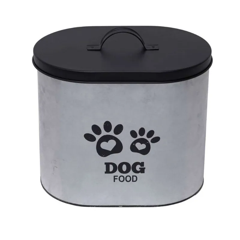 Pote Dog Food Preto E Cinza 21x15x25 Cm