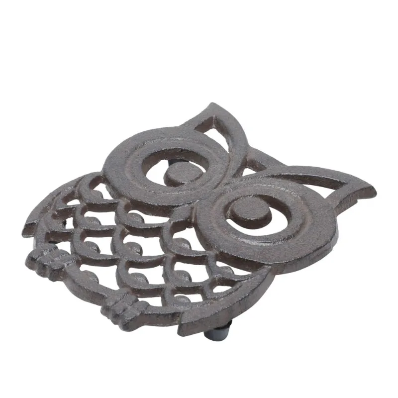 Suporte Panela de Metal Coruja Marrom 12,4x14,8x1,5cm