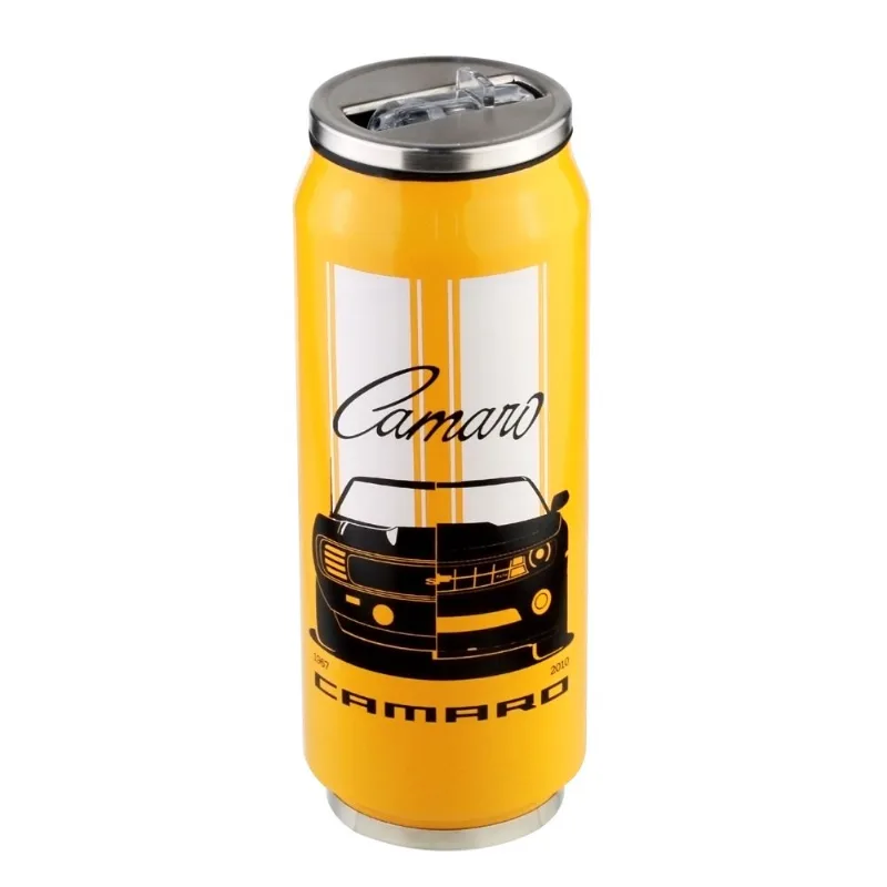 Copo Canudo Inox Camaro Amarelo