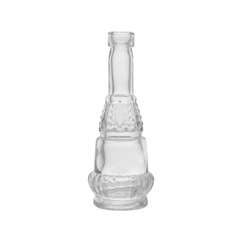 Garrafa Roco Style Round Decorada de Vidro Urban 3,5x3,5x11,9cm 44300 Garrafa vidro Roco Style Decorada Round transparente