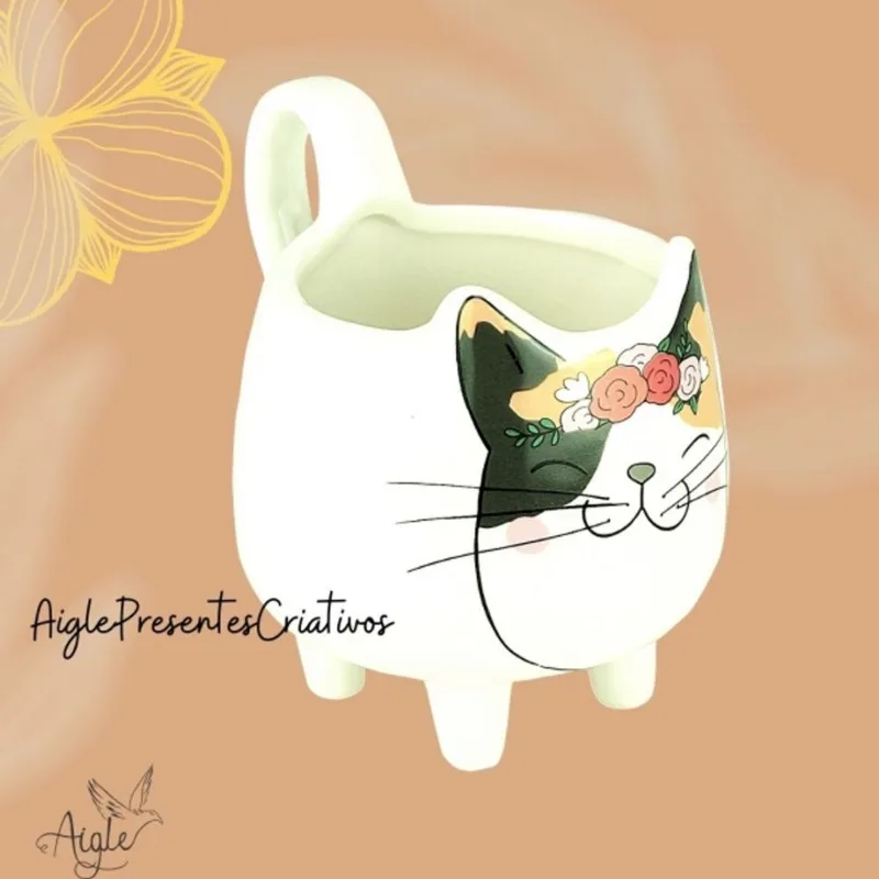 Cachepot Decorativo Formato Cat