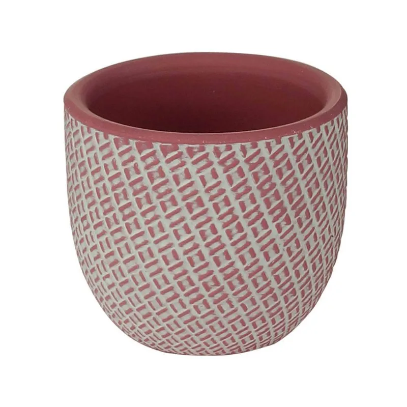 Cachepot Cerâmica Color Bricks Rosa 7X7X6cm
