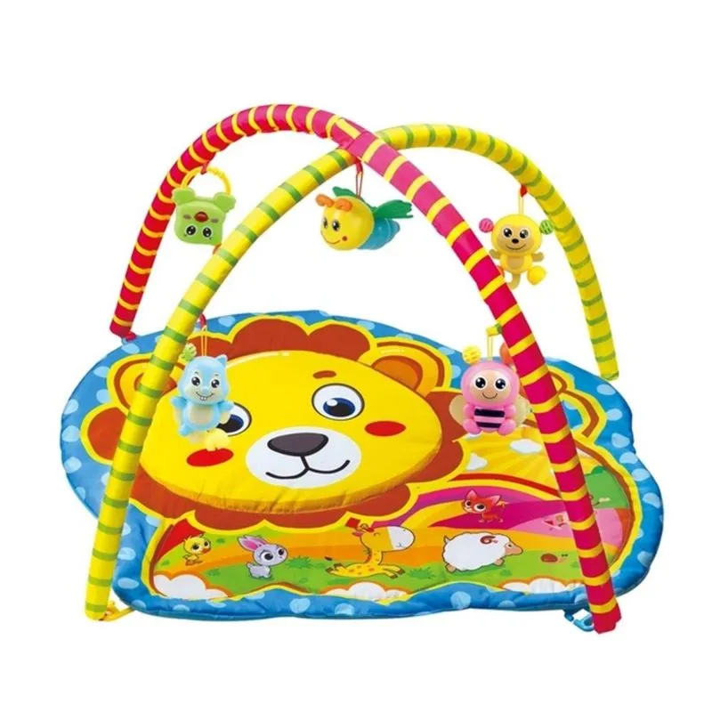 Tapete Ginasio De Atividades Bebe Infantil Musical Playground Portatil Com Bolsa Amigos Da Selva