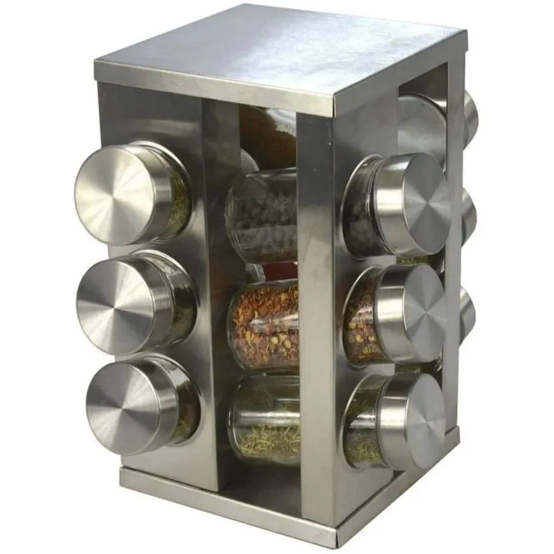Porta Temperos giratório 12 peças (Quadrado)