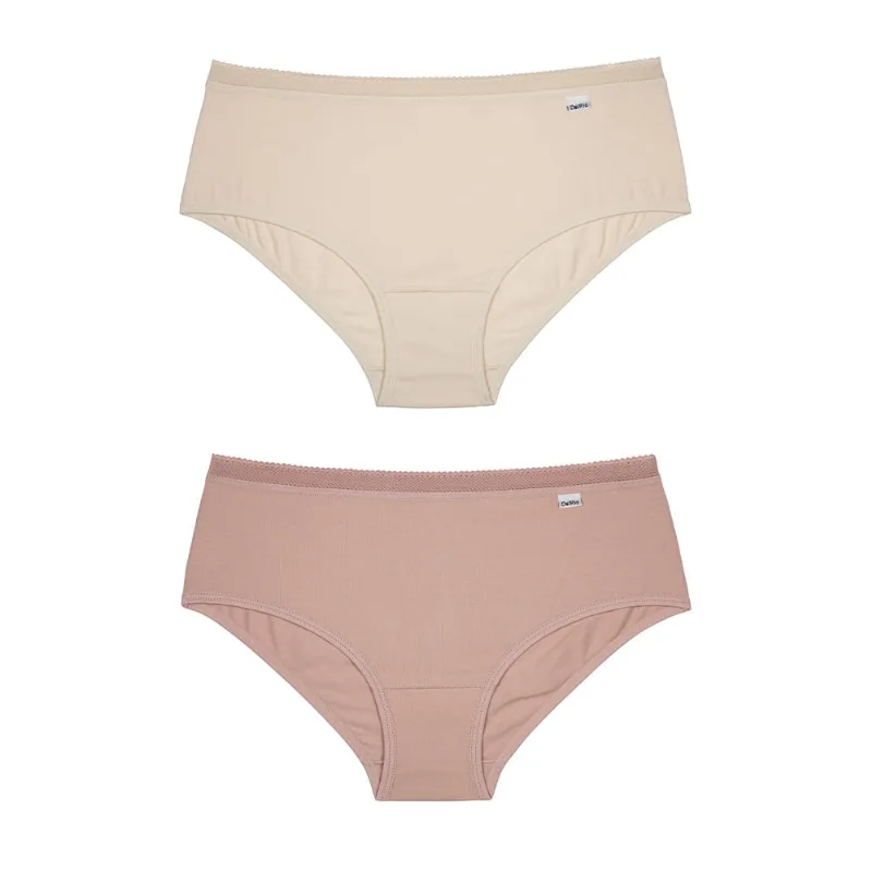 Kit 02 Calcinhas Médias Em Cotton Leve Nt - Rm