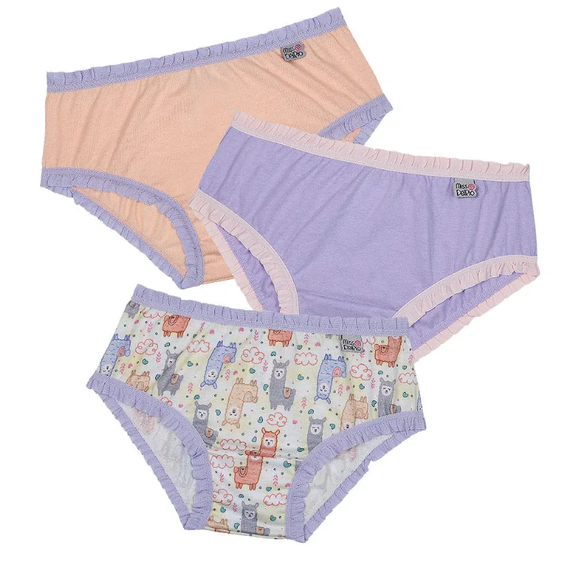 Kit 03 Calcinhas Baby Estampa Lhama