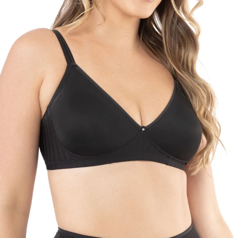 Soutien Em Microfibra Jacquard Sem Bojo E Sem Aro Preto