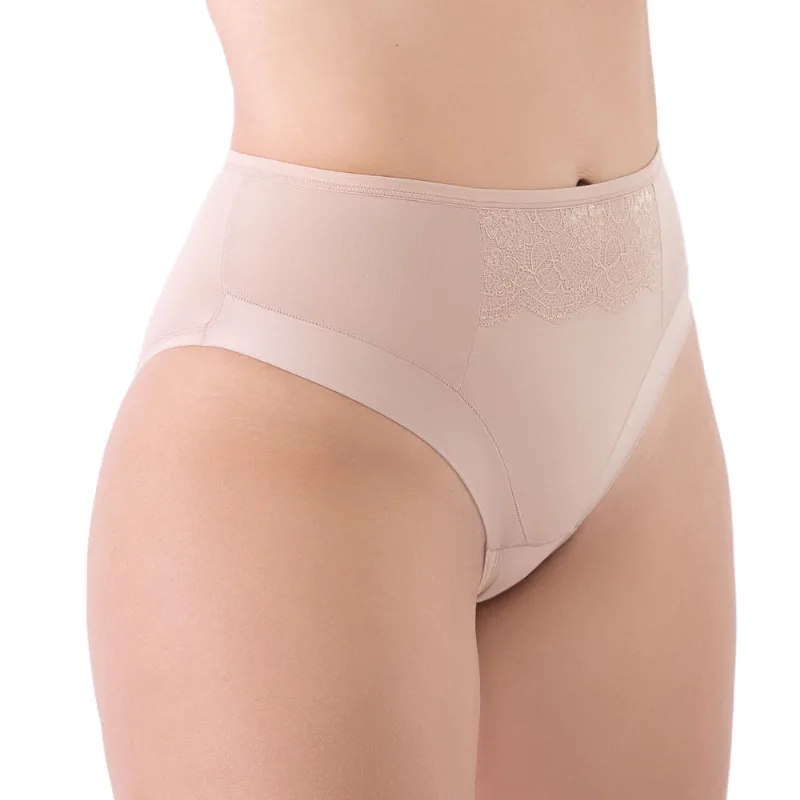 Calcinha Biquini Microfibra E Renda Na Frente Eco Mousse