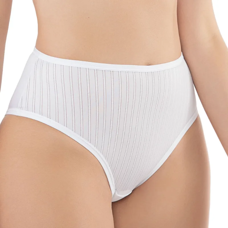 Calcinha Média Em Microfibra Jacquard Branco
