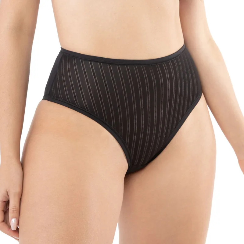 Calcinha Média Em Microfibra Jacquard Preto