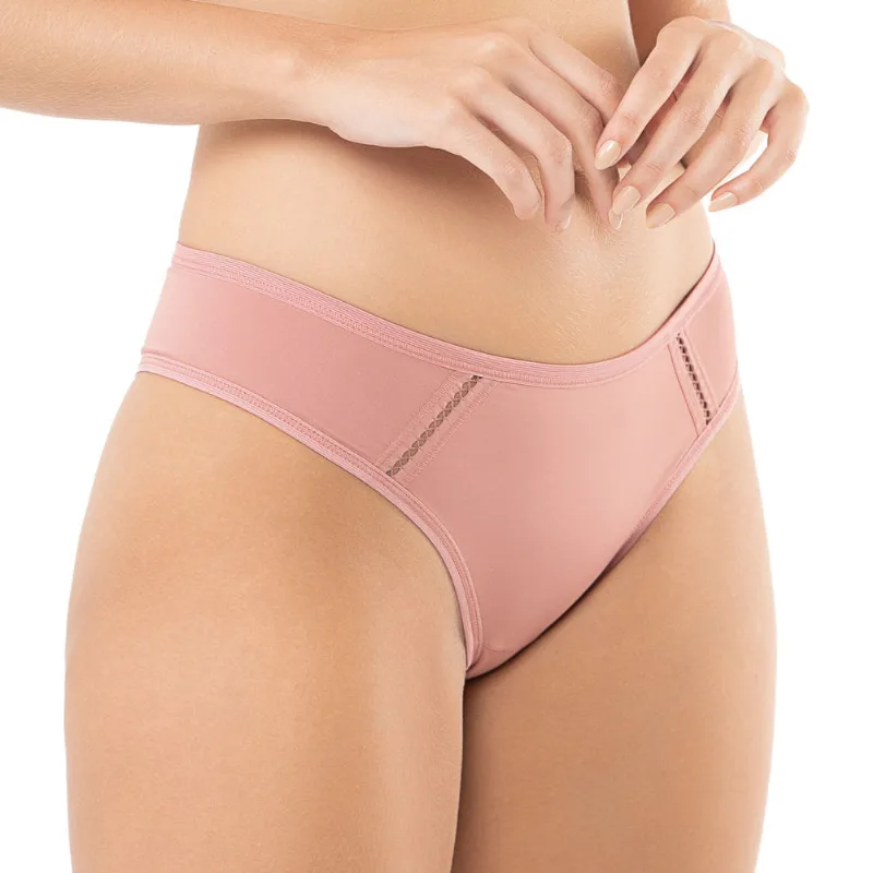 Calcinha Biquini Em Microfibra Rosa Chá