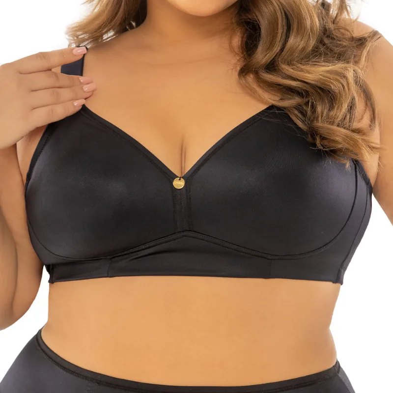 Soutiem Com Bojo Duplo Moldado E Charmeuse Preto