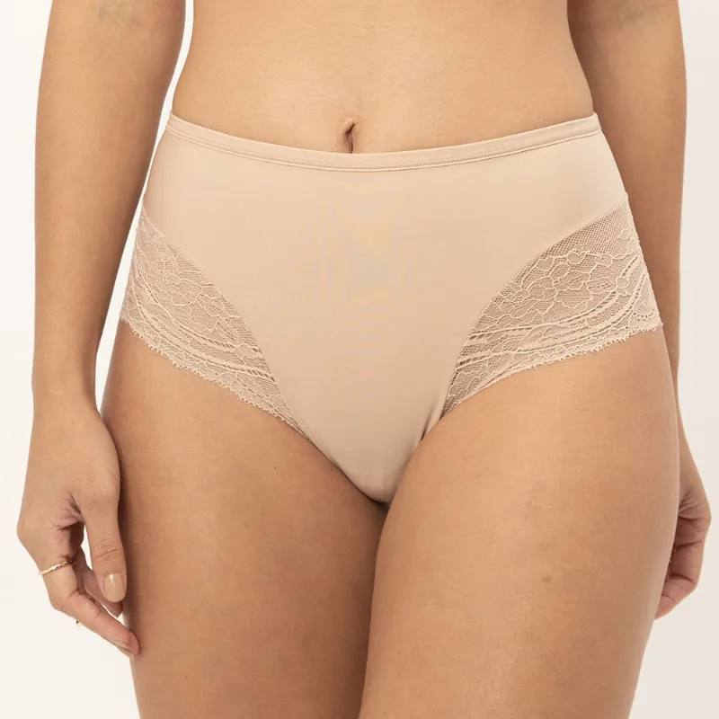 Calcinha Larga De Laser Cut Rendada Mousse