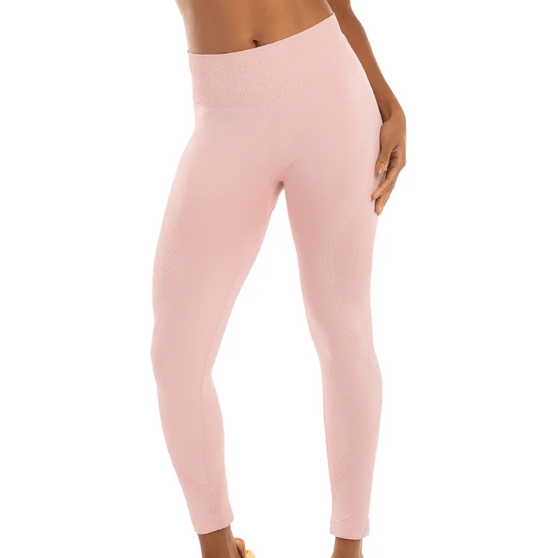 Calça Legging Fitness Sem Costura Rosa Pó