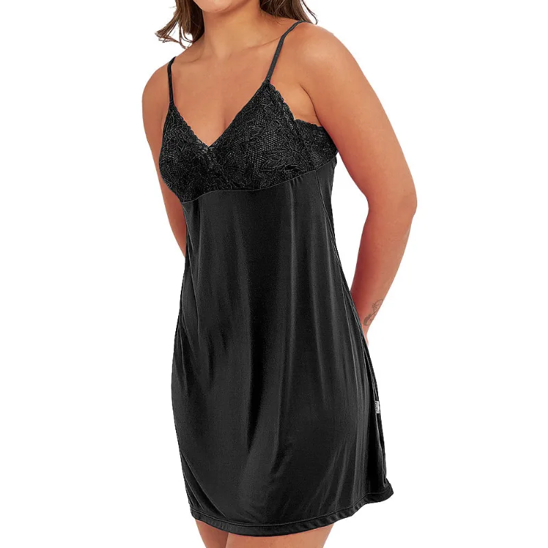 Camisola De Liganete E Renda Fall Preto
