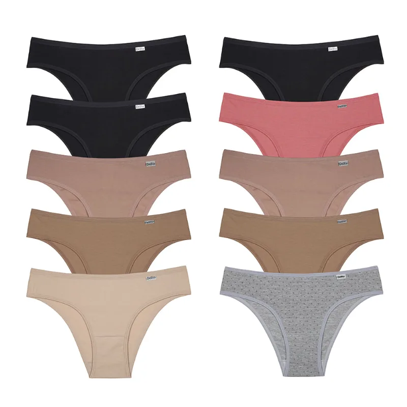 Kit 10 Calcinhas Biquini De Cotton