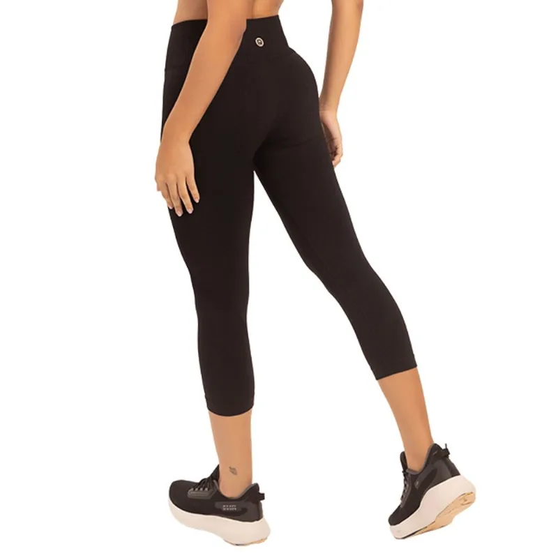 Calça Capri Fitness Sem Costura Preto