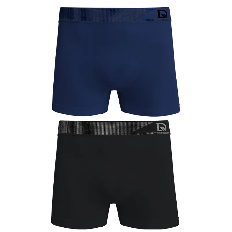 Kit 02 Cuecas Boxer Sem Costura Marinho/Preto