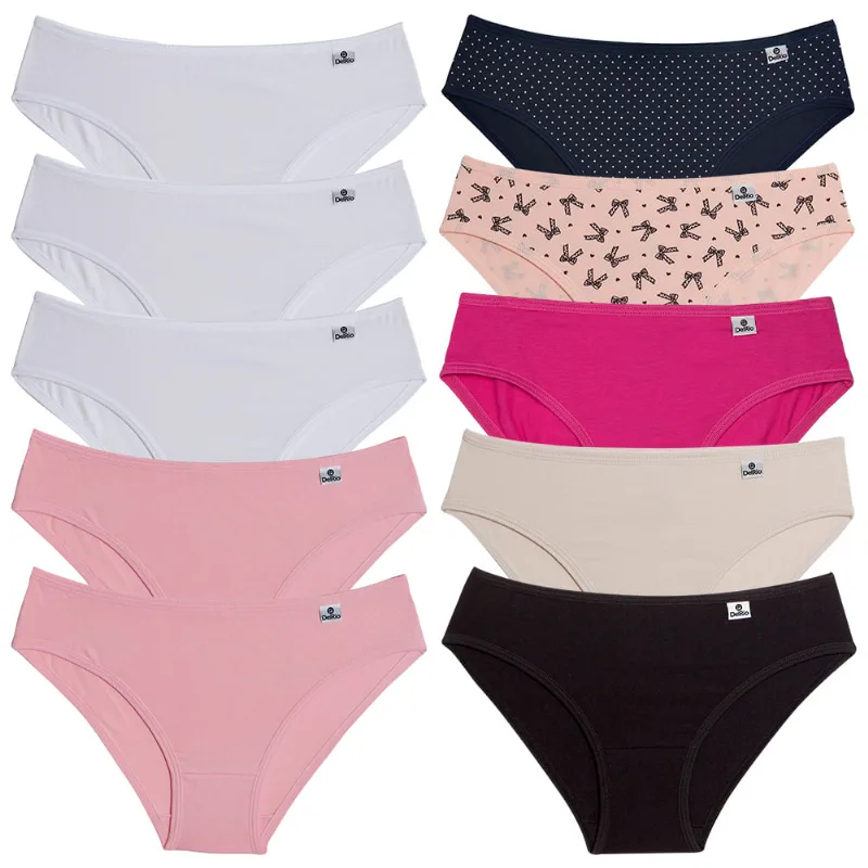 Kit 10 Calcinhas Biquini De Cotton Infantil Kit 10 Biquínis Infantil em Cotton