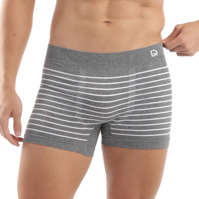 Cueca Boxer Sem Costura Listrada Mescla Listra Branca