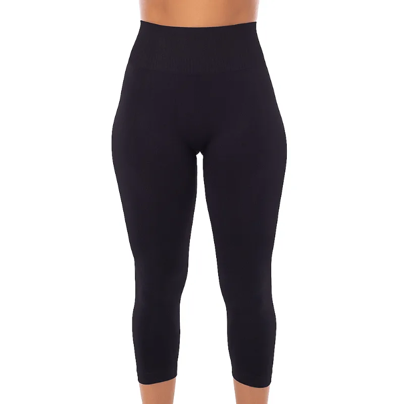 Calça Capri Fitness Sem Costura Preto