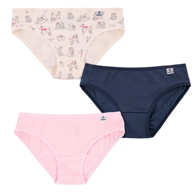 Kit 03 Calcinhas Infantil Em Cotton Estampa Dogs