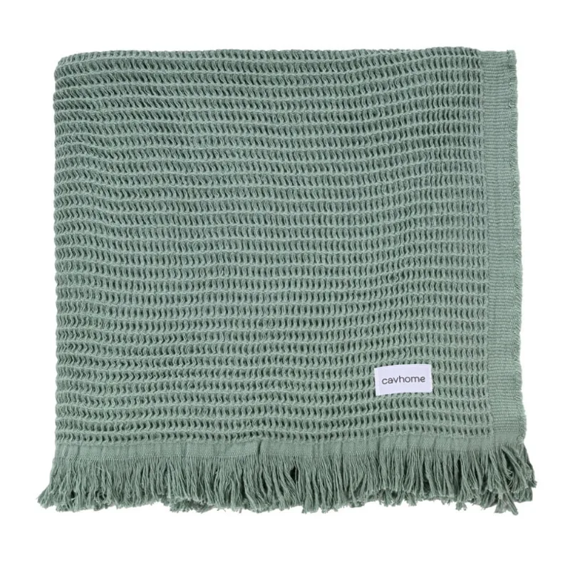 Manta Decorativa Cavhome Piquet Verde