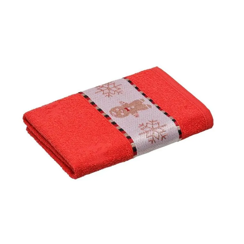Pano De Prato Jacquard 50cm X 70cm Natal Vermelho Cavhome
