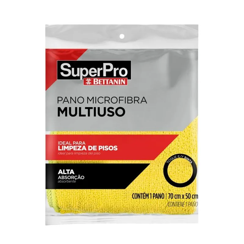 Pano Microfibra 70x50cm Amarelo SP9329AM Bettanin - UN