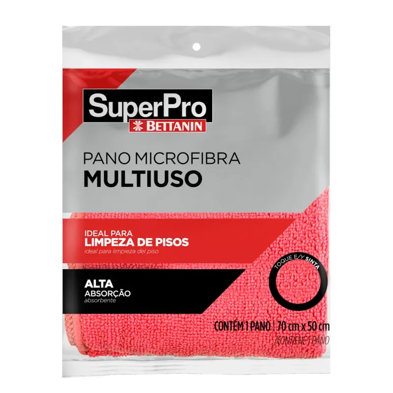 PANO MICROFIBRA MULTIUSO VERMELHO 70 X 50CM