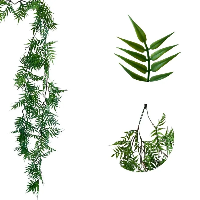 1 Haste Pendente De Samambaia Artificial 80cm Premium Para Jardim Vertical