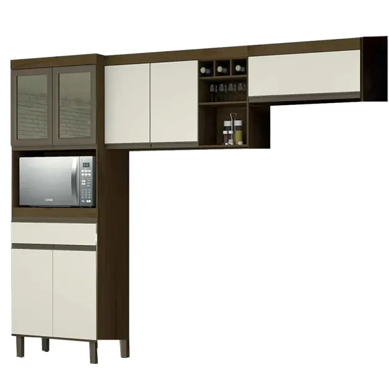 Cozinha Josan Volare Com 3 Peças Camel/Off White