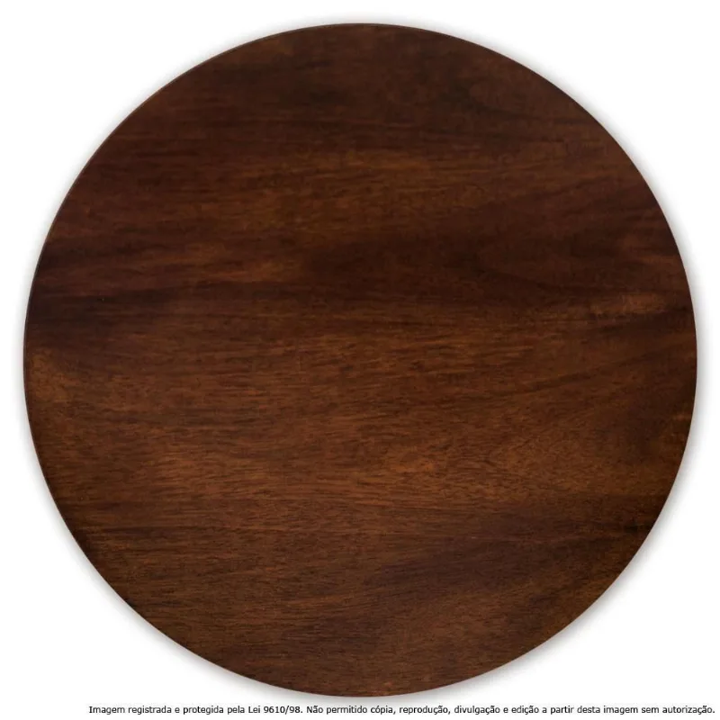Prato Giratório Centro De Mesa Madeira Castanho 80Cm