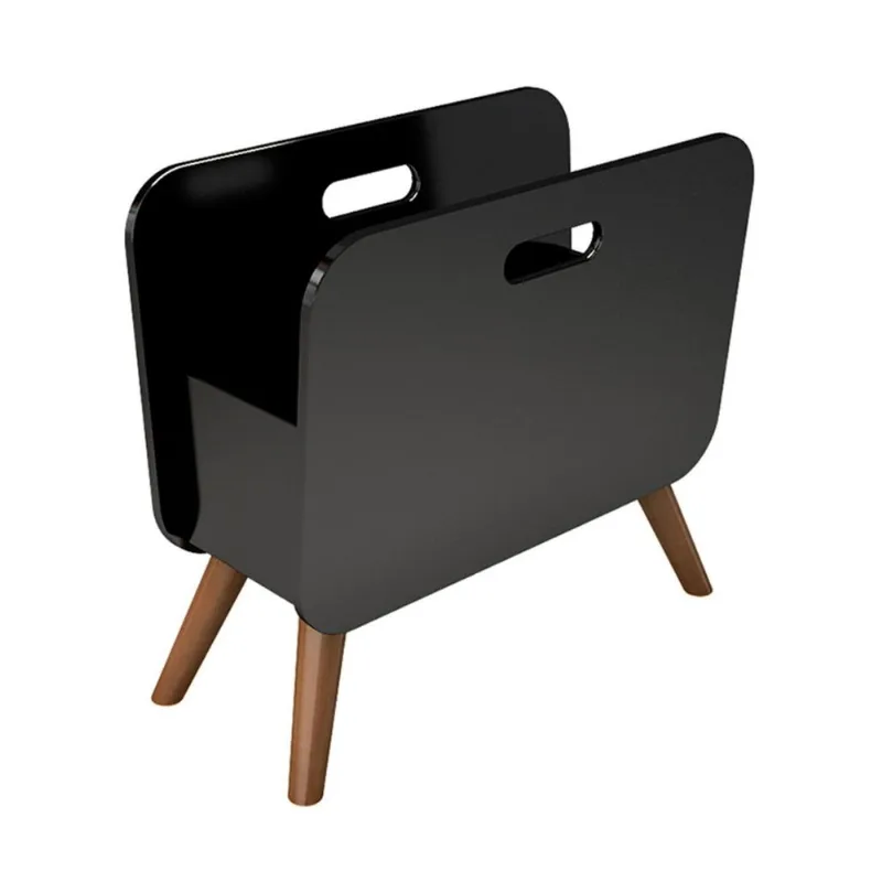Revisteiro Retrô Laqueado Preto