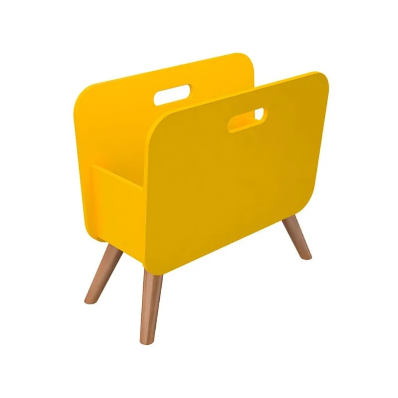 Revisteiro Retrô Laqueado Amarelo