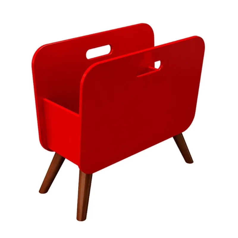 Revisteiro Retrô Laqueado Vermelho