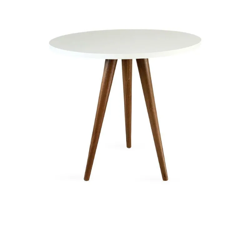 Mesa Lateral De Canto Tripé 50X50Cm Branco