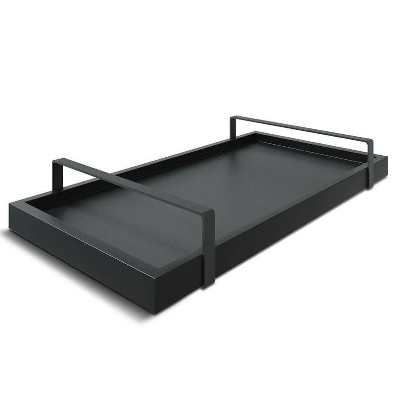 Bandeja Decorativa 25x50cm Com Alça Preta