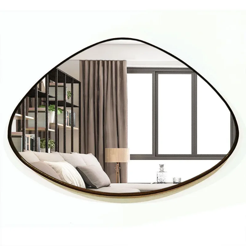 Espelho Orgânico Decorativo 44x64cm Com Moldura Cor Café