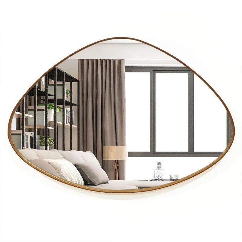 Espelho Orgânico Decorativo 44x64cm Com Moldura Cor Caramelo