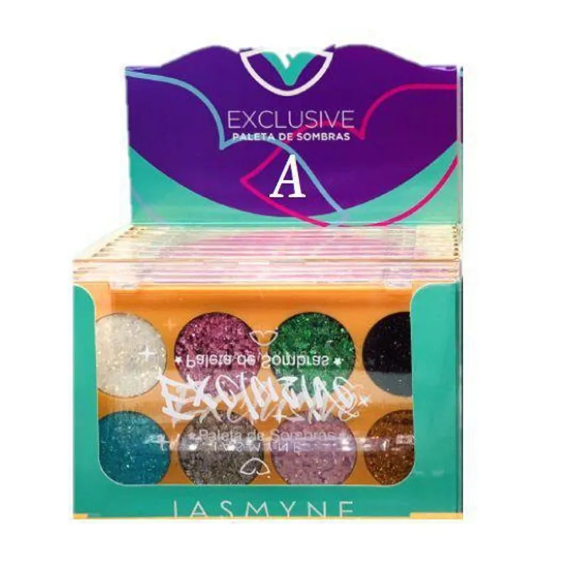 Caixa Paleta De Glitter Com 12 Und Cor A - Jasmyne Js01058