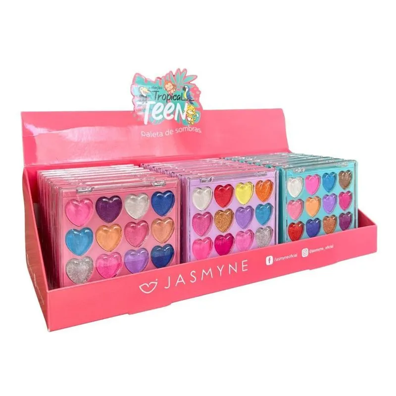 Caixa 24 Paleta De Sombras 12 Cores Tropical Teen Jasmyne