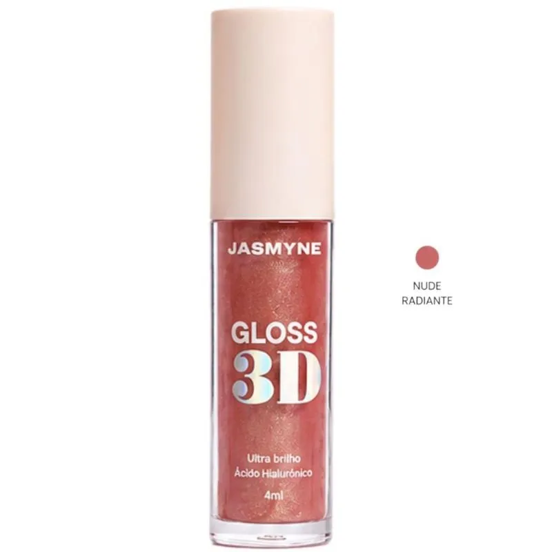 Gloss Labial 3D Jasmyne Ultra Brilho 4ml Nude Radiante