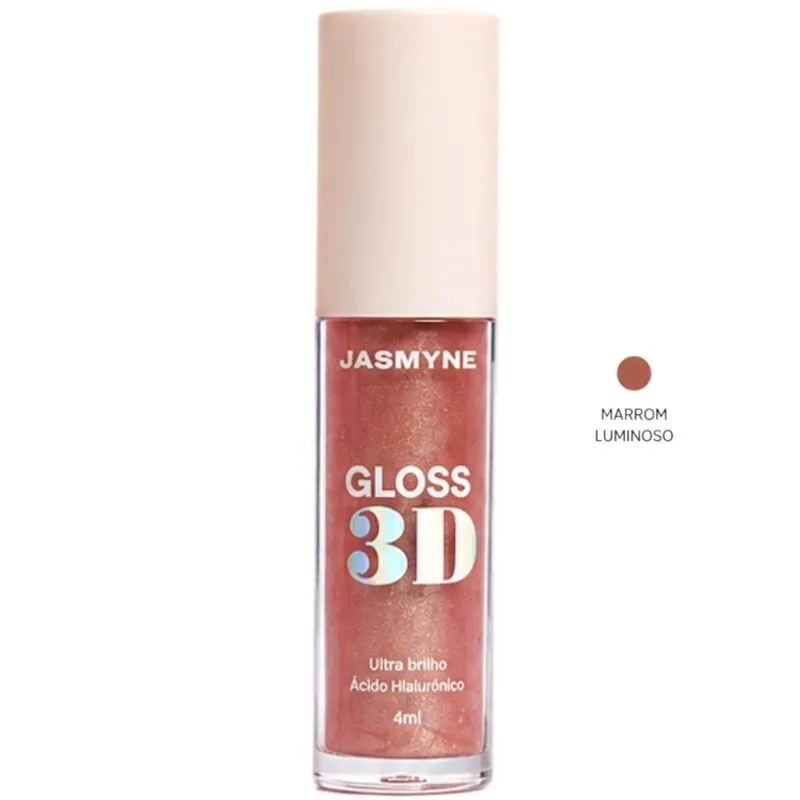 Gloss Labial 3D Jasmyne Ultra Brilho 4ml Marrom Luminoso