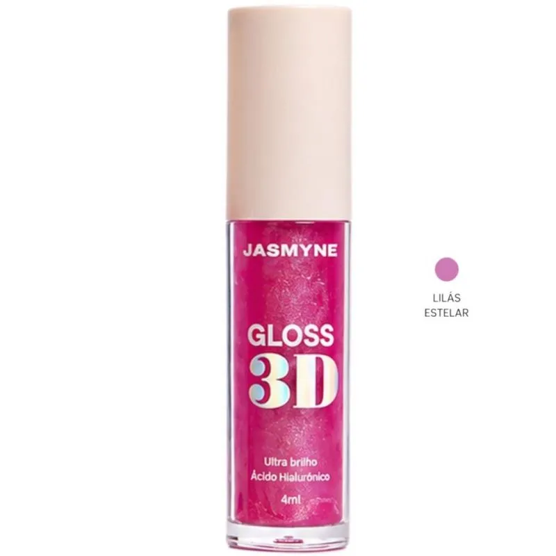 Gloss Labial 3D Jasmyne Ultra Brilho 4ml Lilás Estelar