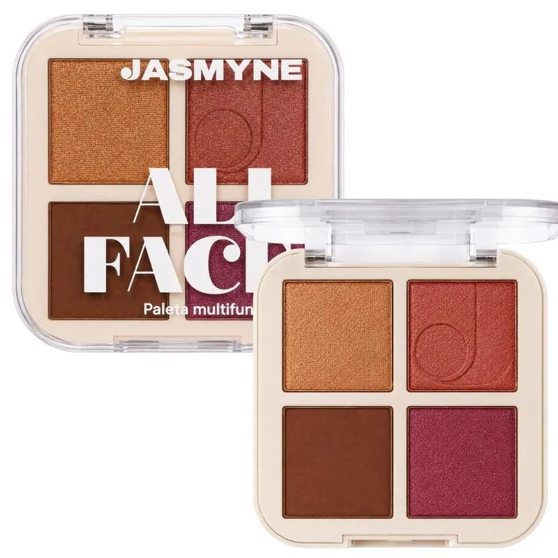 Paleta Multifuncional Jasmyne All Face Blush, Iluminador e Contorno C